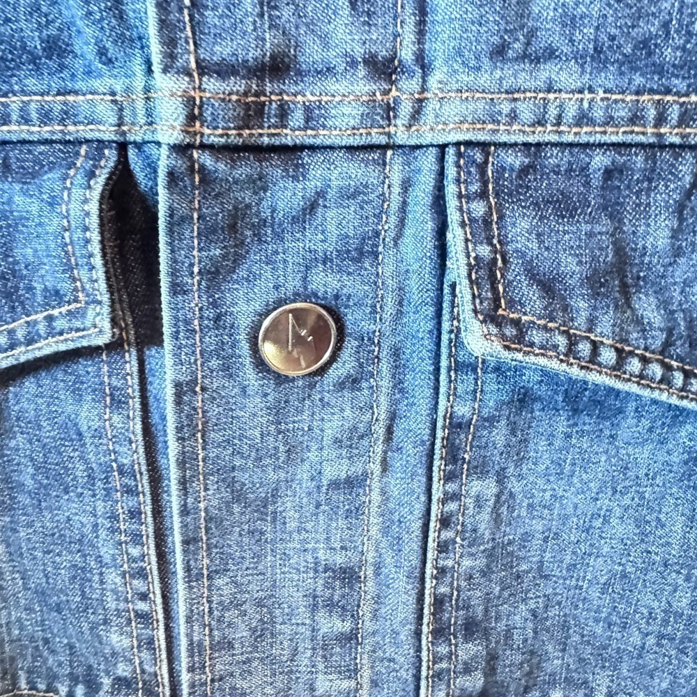 Wild and Leathal Trash W&LT Denim Jacket with Orange Trim Size Large - Picture 9 of 15